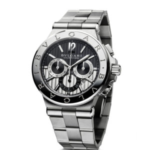 Bulgari Luxury Watch Diagono Black Chronograph Stainless Steel
